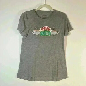 S FRIENDS Central Perk Women Tee Shirt Grey with Logo A2